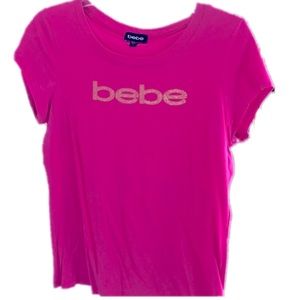 Hot pink Bebe logo top sz.L